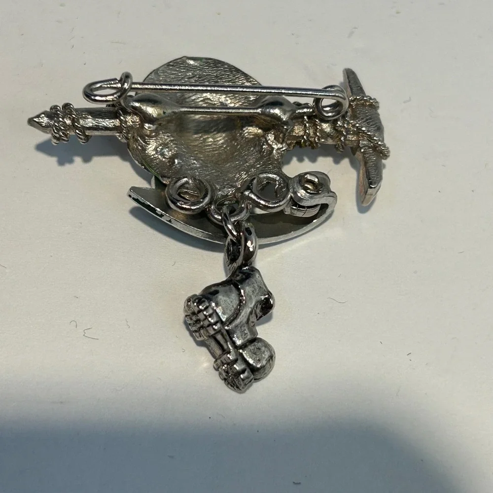 Vintage Wörgl Austria Alpine Souvenir Brooch Ice Axe Tyrolean Hat Hiking Boot